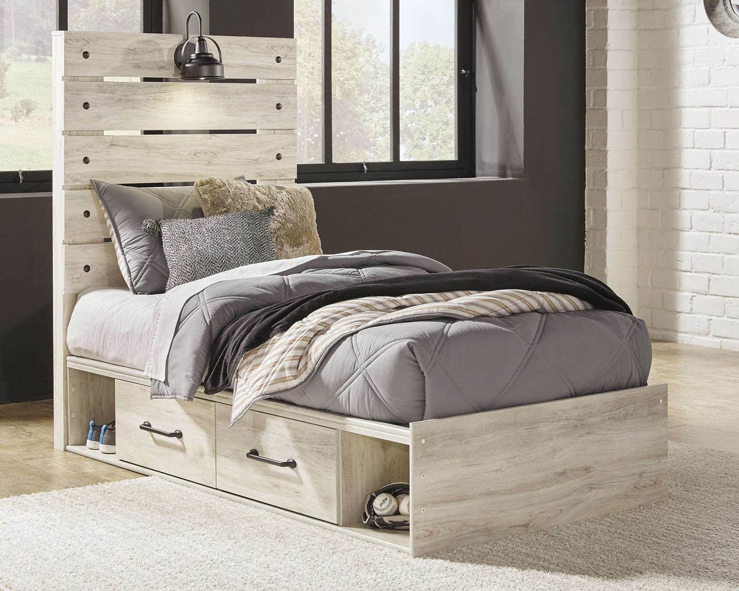 Cambeck  Panel Bed With 2 Storage Drawers