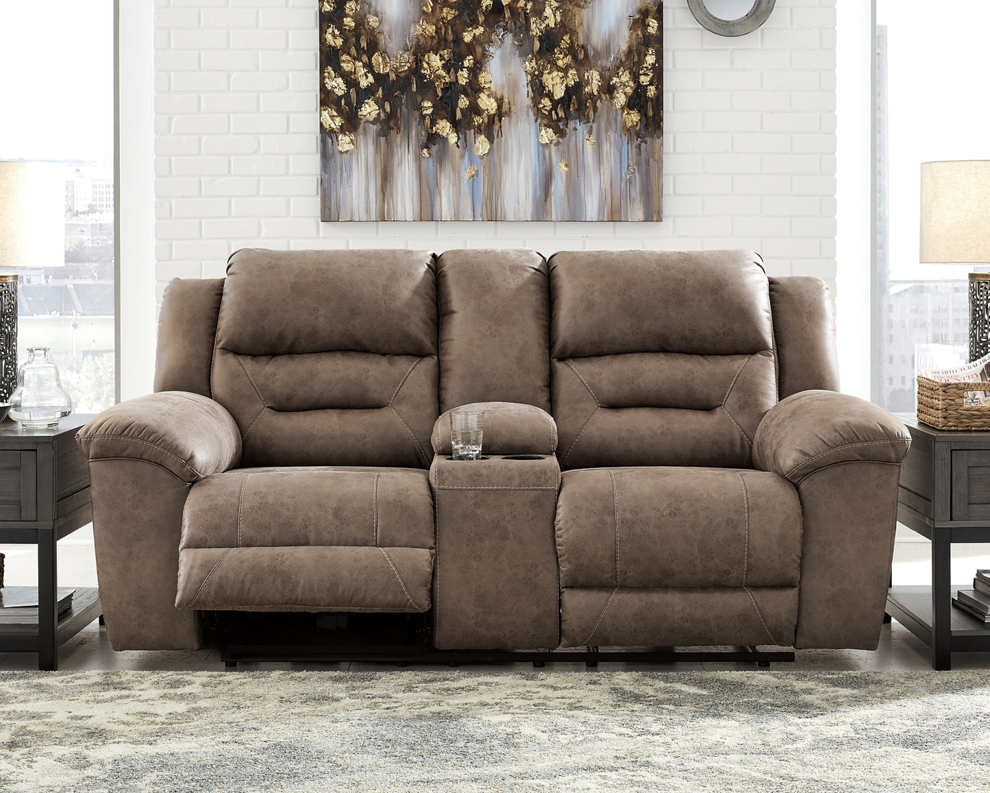 Stoneland DBL Rec Loveseat w/Console