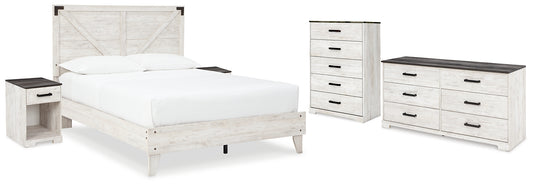 Ashley Express - Shawburn Queen Platform Bed with Dresser, Chest and 2 Nightstands