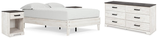 Ashley Express - Shawburn Full Platform Bed with Dresser and 2 Nightstands