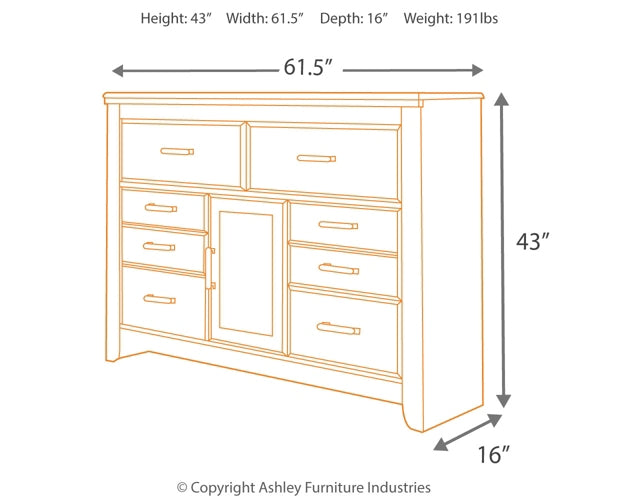 Juararo California King Poster Bed with Dresser