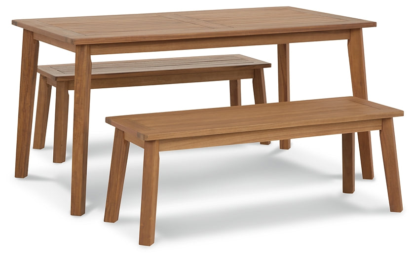 Ashley Express - Janiyah Outdoor Dining Table and 2 Benches