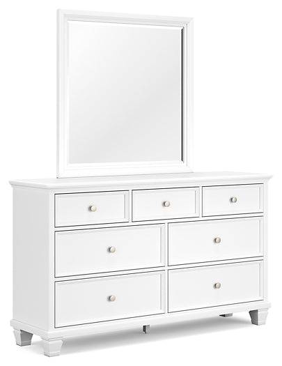 Fortman California King Panel Bed with Mirrored Dresser, Chest and Nightstand